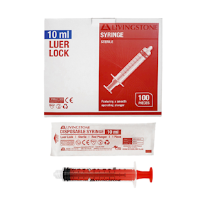 Livingstone Syringes with White Plunger