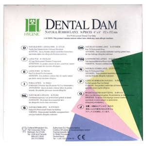 HYGIEN FIESTA RUBBER DAM MED 6x6in 36/BX Box