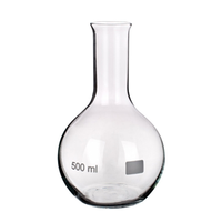 Flat-Bottom Spherical/Boiling Flask, 500ml, Borosilicate Glass, Clear, European, Each Each