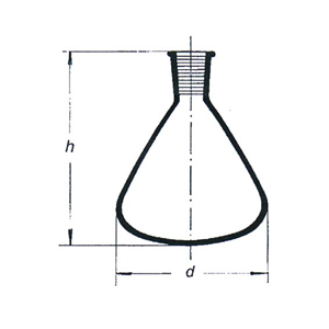 Flask, Pear, 50ml, Single Neck, 19/26 Socket, Each Each