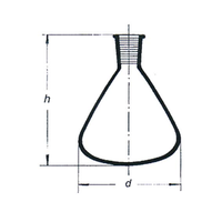 Mowbray Pear-Shaped Flask, 25ml, 1 Neck, Socket Joint 10/19, 40mm, Each (FP25/0) Each