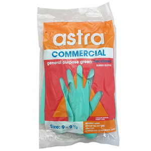 Astra Industrial Flocklined Lined Gloves, Green Size 8 12PR/PK Pack