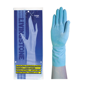 Household Flocklined Rubber Gloves, Size 6.5 - 7.0, Small, Pink, Pair Pair
