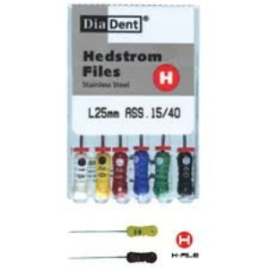 Diadent H-Files, 21mm, No. 10, Stainless Steel, Colour-Coded, 6/Pack Pack