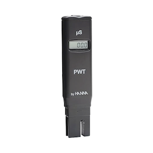 Hanna Instruments Pure Water Tester (PWT) Conductivity Meter, Range: 0.0 to 99.9 uS/cm, Resolution: 0.1 uS/cm, Accuracy: 2 pct, Each Pack