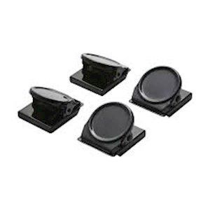 J.Burrows Magnetic Clips, 35 x 33 x 23mm, Round, Black, 4 Pieces/Pack Pack
