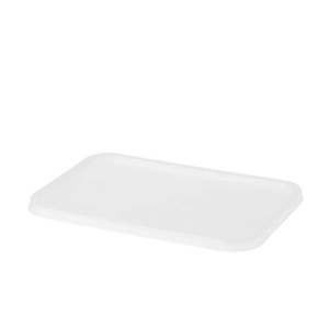 Livingstone Take-Away Rectangular Container Lid for 500ml, 750ml, 1000ml, Recyclable Plastic, Freezer Grade, Clear, 50/Pack, 500/Carton Carton