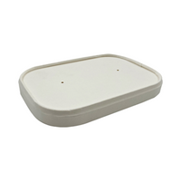 LivEco Rectangular Paper Take Away Container Lid, 320GSM + 30GSM PLA, 172 x 123mm, White Paper, 300 Pieces/Carton Carton
