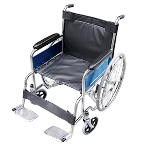 Damaged, LIV Wheelchair, 60 x 20cm, Heavy Duty, Chrome Finish, Seat Width: 51cm, Max Capacity: 130kg, Ea