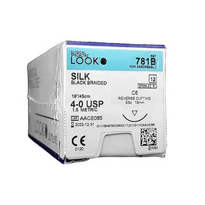 Look Silk Suture 4/0, 19mm Needle (781B) 12 Each Box Box