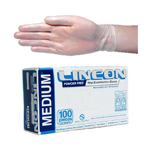 Out of Date,BIG DISCOUNT Lincon Vinyl Exam Gloves Powder Free Recycl 6.0g Medium Clear, 1,000/Carton As NEW Condition, Whilst Stock Last Carton