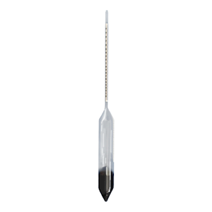 Carlton Alcohol Hydrometer, 20 to 30, 0.2pct at 20degC, 335mm, Glass, Each Each