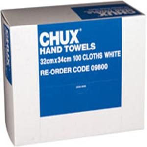 Chux Hand Towel, 32 x 30cm, White, 600 Sheets/Carton Carton