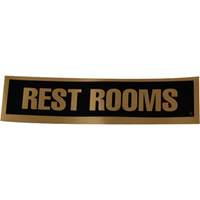 GEOSTOCK SIGNS REST ROOMS 3A SIGN BLACK/GOLD (9353) EA Each