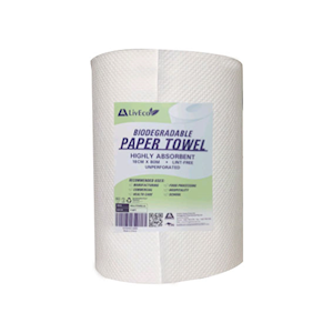 Liv Eco Paper Towel, Biodegradable, 18-19cm x 80 metres, Lint Free, Non Perforated, 16 Rolls/Carton Carton