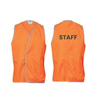 Livingstone High Visibility Safety Vest, Day Use,Customised Print Staff (Back), School Logo (Front), Triple Extra Large, Orange, Each Each