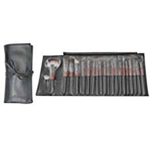 20 Piece Nat Sable Hair Cosmetic Brushes In Foldout Case Adv Each