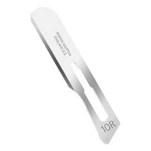 Swann Morton Scalpel Blade, Size 10R, Butter Blade/Dermaplanning, Stainless Steel, Sterile, 100 Pieces/Box Box