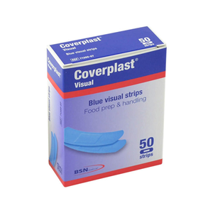Coverplast Detectable First Aid Airstrips, 75 x 22mm, Waterproof, Blue, 50/Box Box