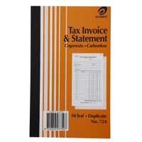 INV/STAT BOOK #726 10"X8" 250X200M NCR DUP. 50LF EA Each