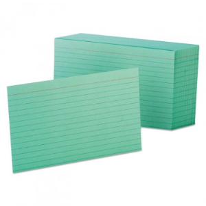 GUIDE CARDS 5"X8" GREEN RULED PACK/100 Pack