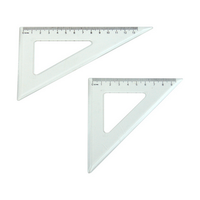 Set Square, 45deg, Transparent, 15cm, 2 Pieces/Set Set