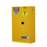 Justrite Safety Storage Cabinets for Oxidising Agents, 250 Litres, 1760 x 1100 x 465mm, 9 x 20 Litre Drums, Yellow, Each Each
