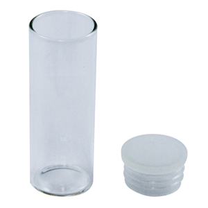 Specimen Tube Soda Lime Glass with Recyclable Polyethylene Cap, 19mm Diameter x 50mm Height, 100/Pack Pack