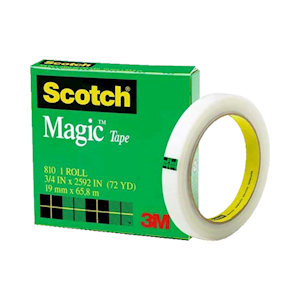Scotch Magic Tape 810, 18mm x 66 metres, Boxed, Each Each