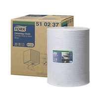 Tork Cleaning Cloth Combi Roll, 38 x 31.5cm, Nonwoven, Compatibility: W1/W2/W3, HACCP, Blue, 400 Sheets/Roll, 1 Roll/Carton