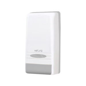 Veora Everyday Interleaved Toilet Tissue Dispenser, 14.5 x 29 x 13cm, Lockable, Wall Mountable, Plastic, White and Grey, Each Each