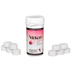 Out of Date,Virkon Broad Spectrum Virucidal Disinfectant,5g Tablet,10/Jar,Original Unopened Condition,Price Discounted,While Stocks last Jar