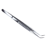 Livingstone College Dental Tweezers Forceps 20cm Angled with Pin and Safety Lock, Serrated, Stainless Steel Each Each